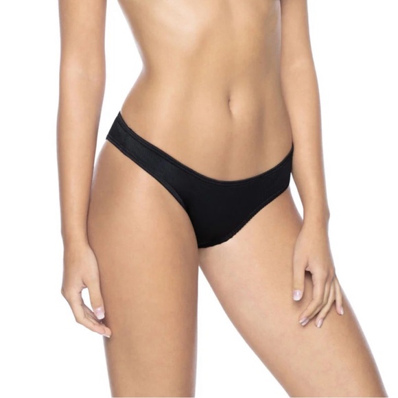 PilyQ Black Pearl Basic Teeny Bikini Bottoms - Picture 1 of 12